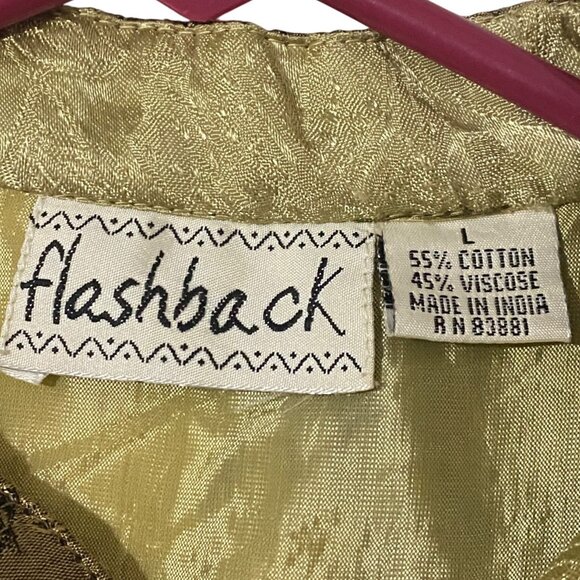 Vintage Flashback Womens Jacket L Patchwork Textured Embroidered Boho Glamour - Picture 6 of 9